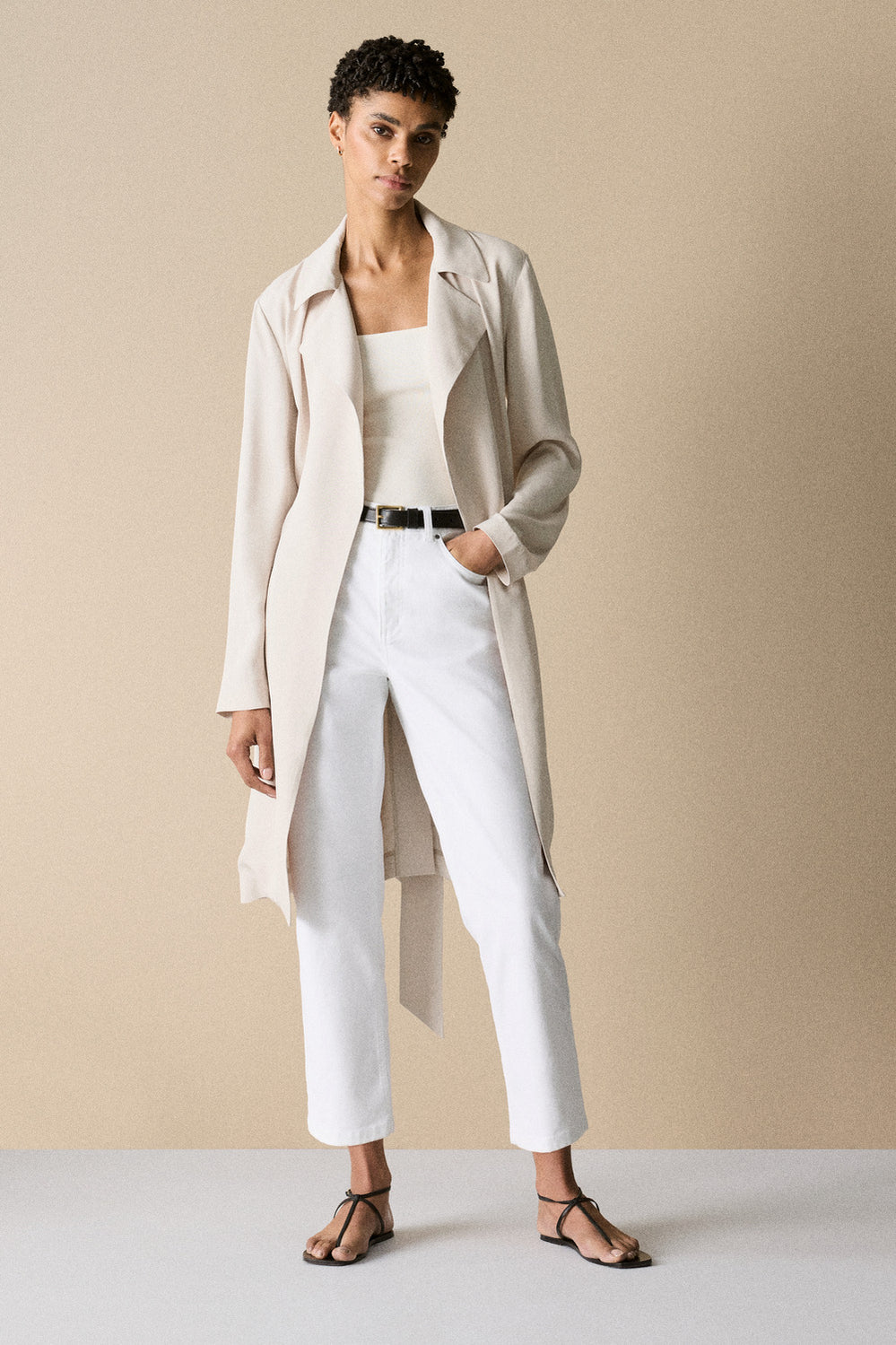 Sateen Straight Leg Jean