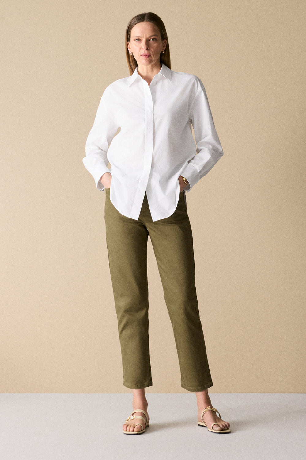 Sateen Straight Leg Jean