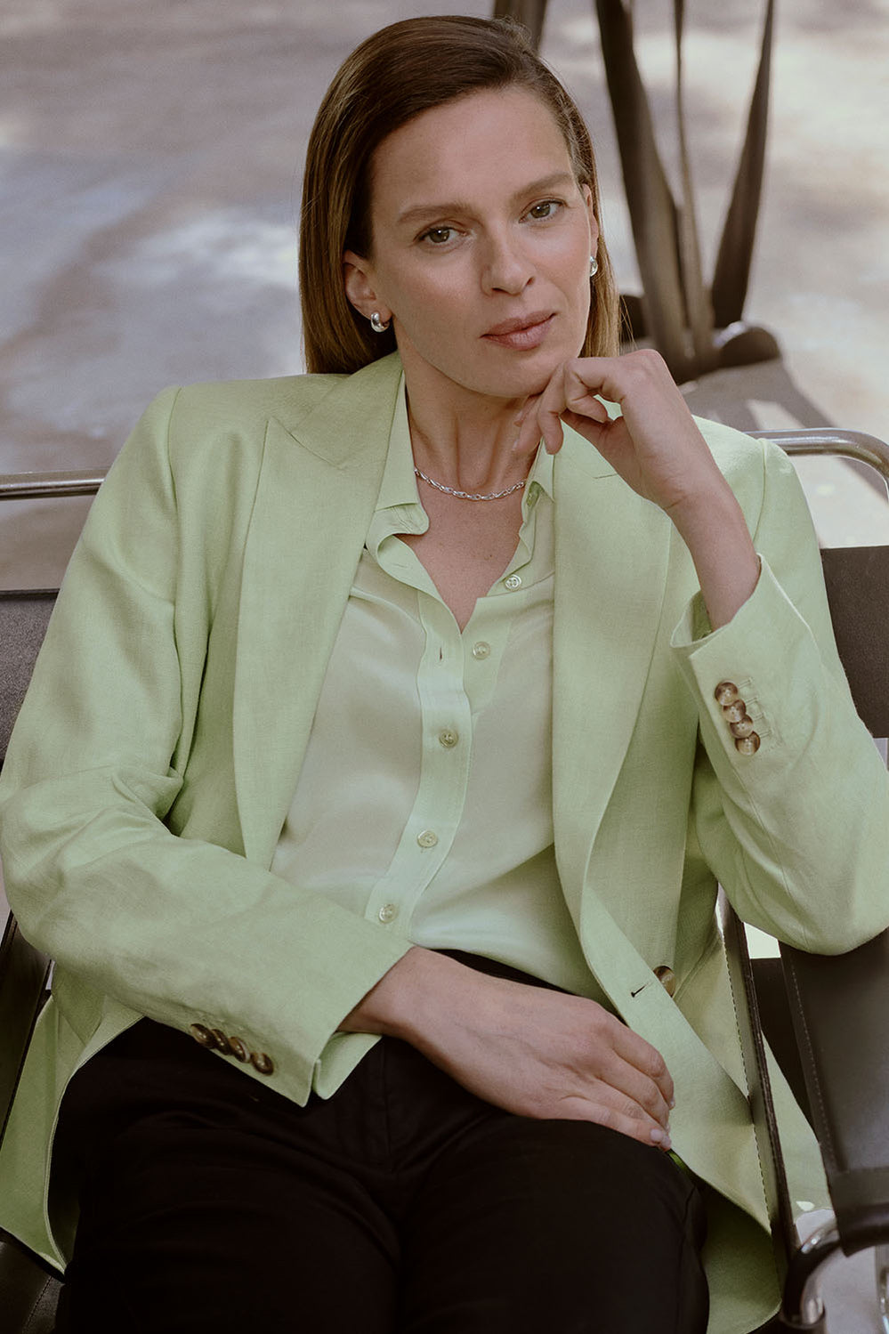 Linen Double Breasted Blazer