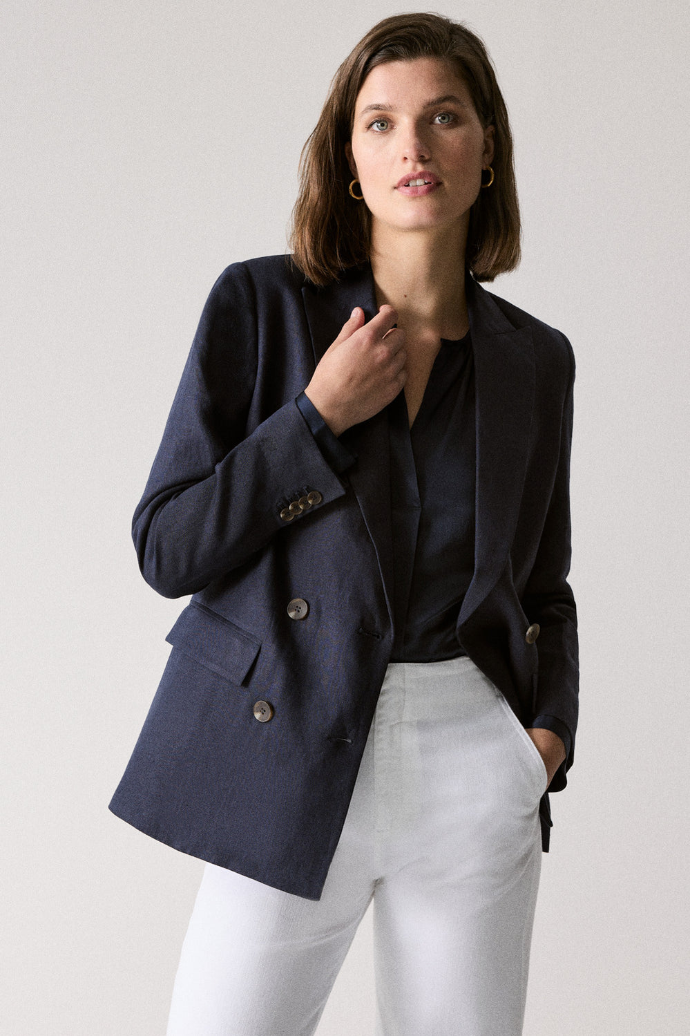 Linen Double Breasted Blazer