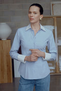 Yarn Dyed Stretch Cotton Slim Line Shirt