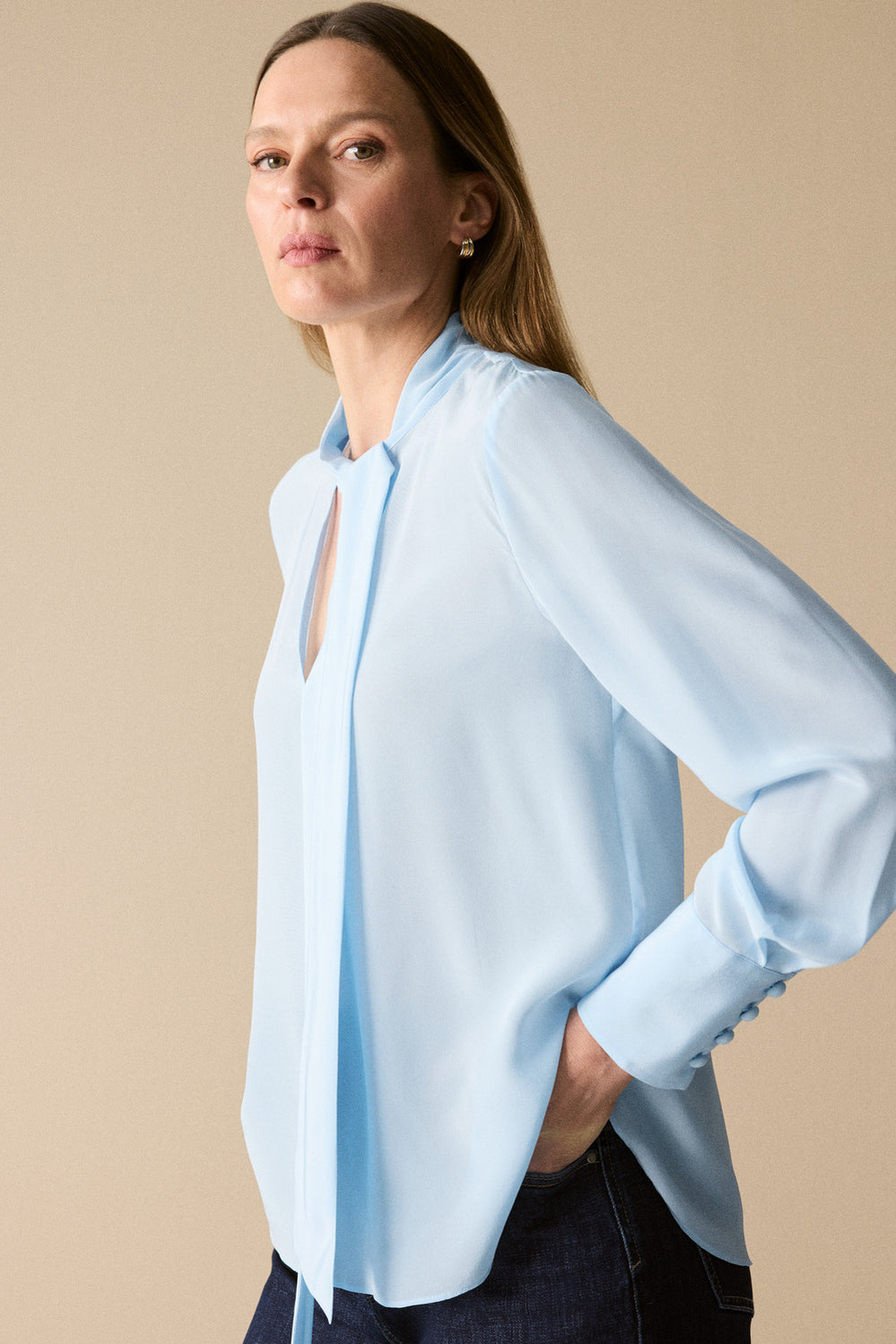 Silk Bow Blouse