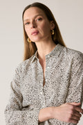 Silk Speckle Print Shirt