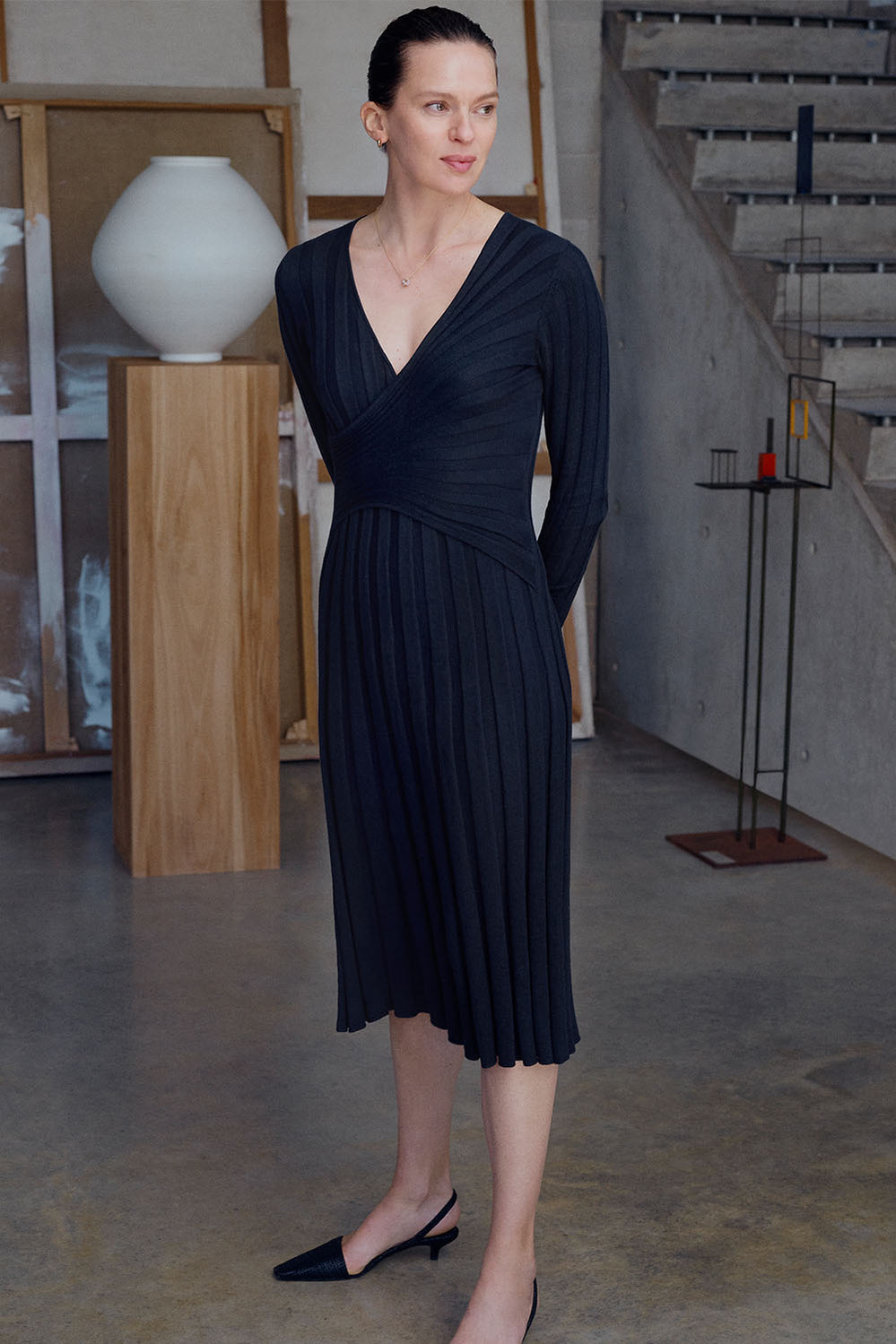 Sunray Wrap Knit Dress