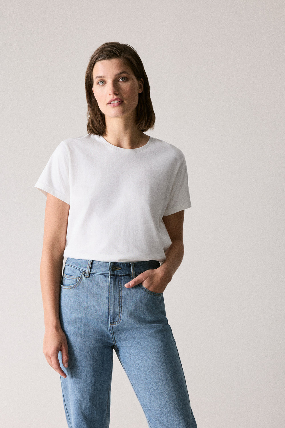 Cotton Silk Relaxed T-Shirt