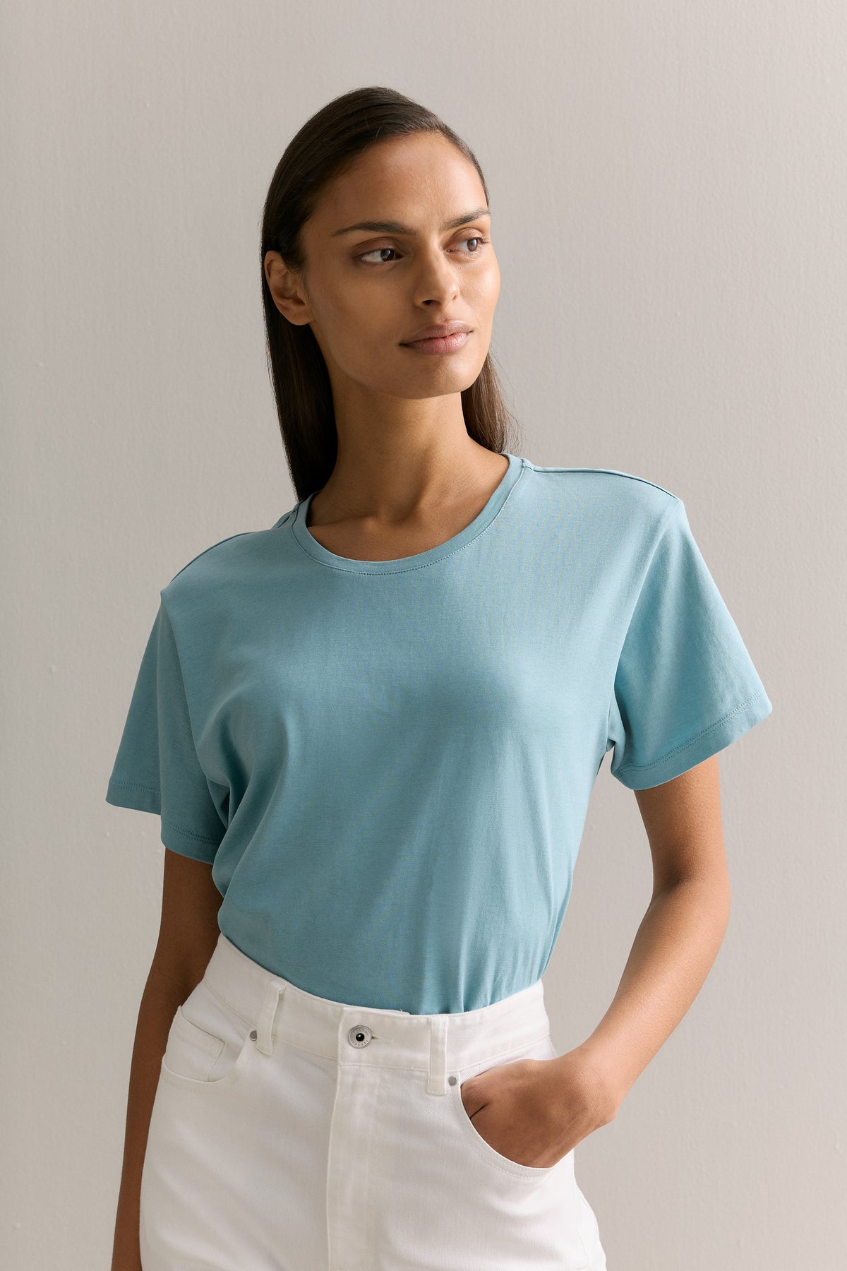 Cotton Silk Relaxed T-Shirt