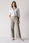 Garment Dyed Denim Wide Leg Pant