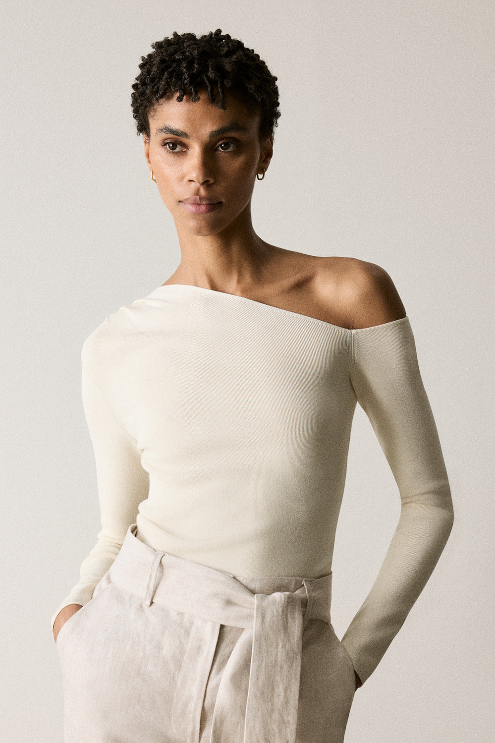 Asymmetric Rib Knit
