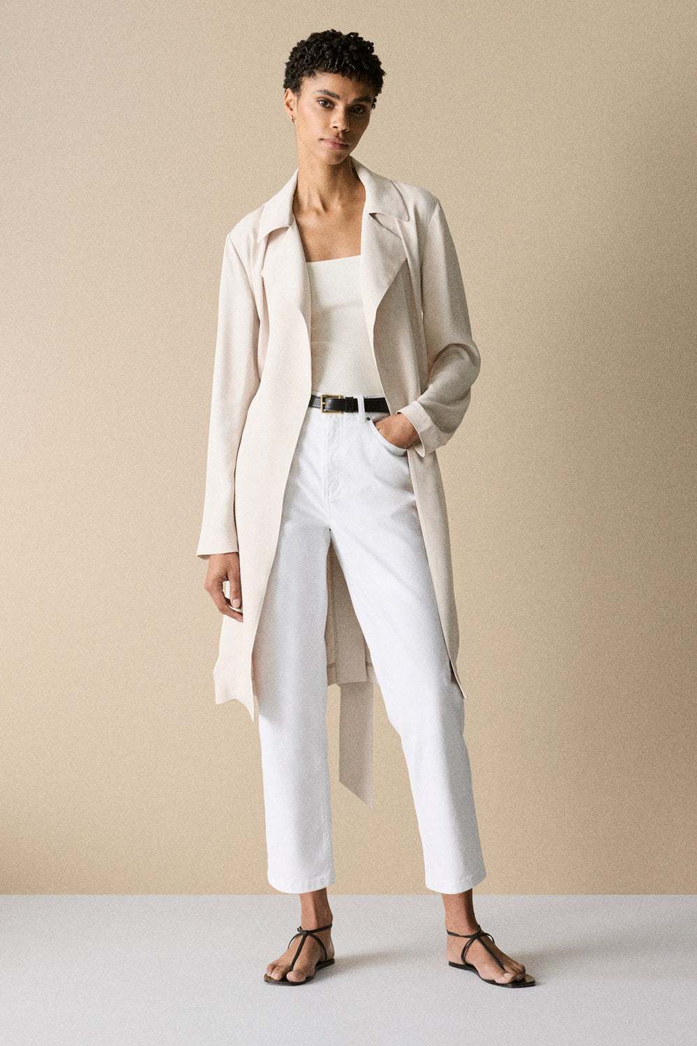 Draped Trench Coat