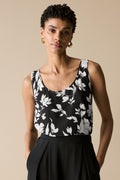 Silk Contrast Floral Tank