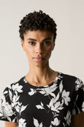 Pima Cotton Contrast Floral T-Shirt