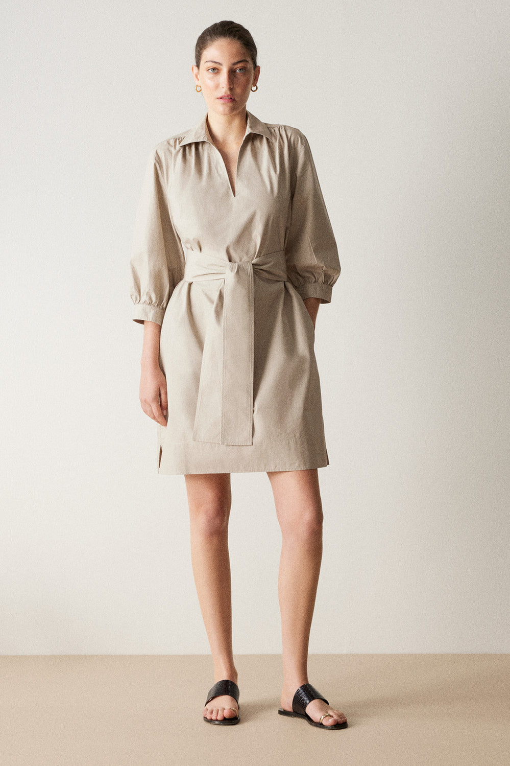 Cotton Poplin Popover Dress