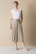 Georgette Pleated Midi Skirt