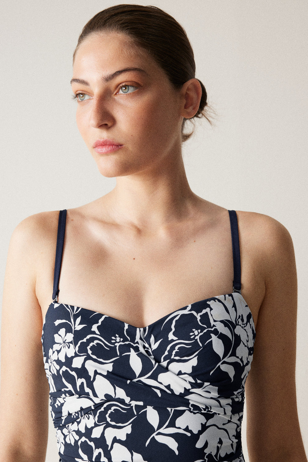 Floral Ruched One Piece Swimsuit