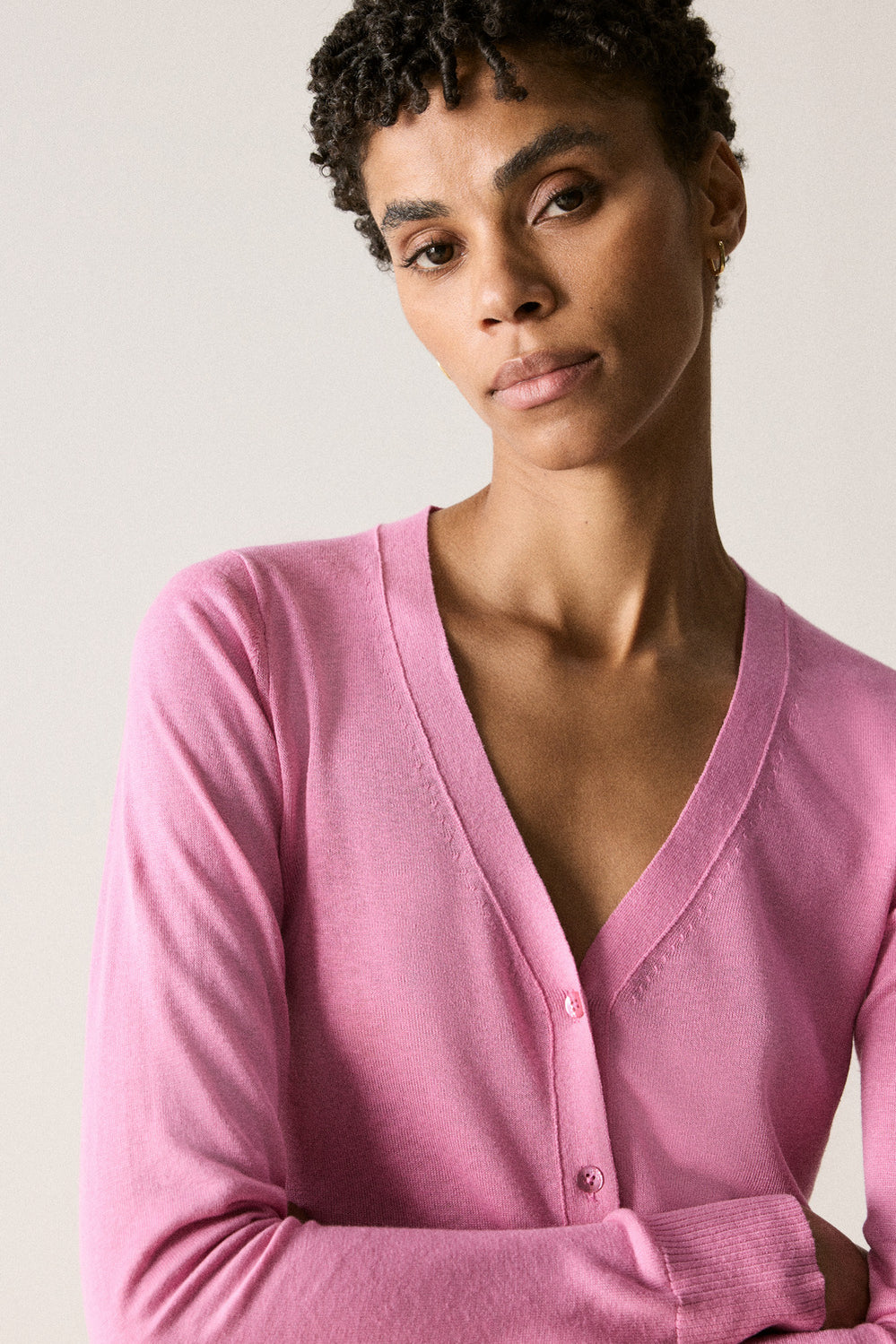 Silk Linen Fine Knit Cardigan