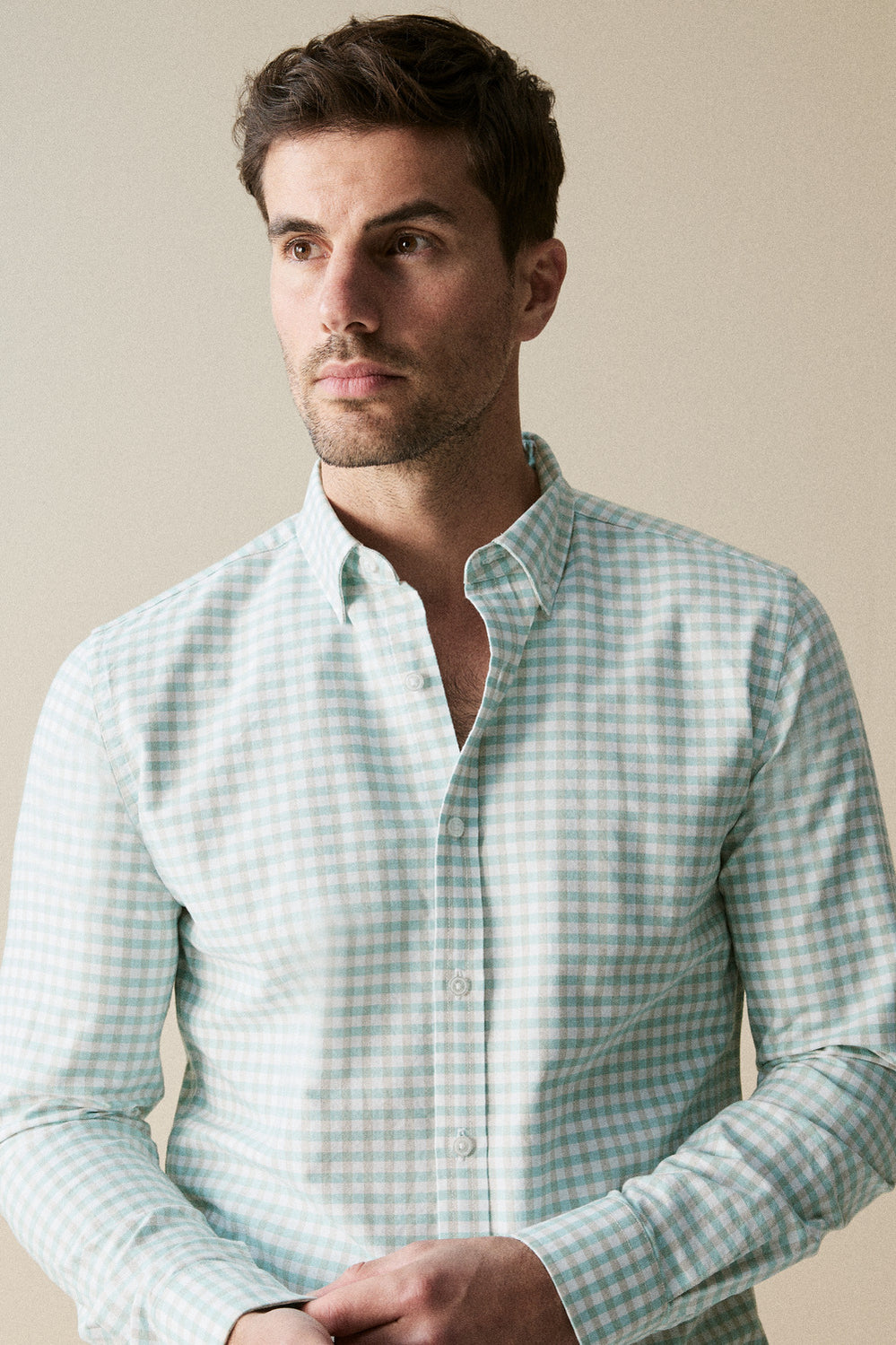 Tailored Fit Cotton Oxford Gingham Shirt