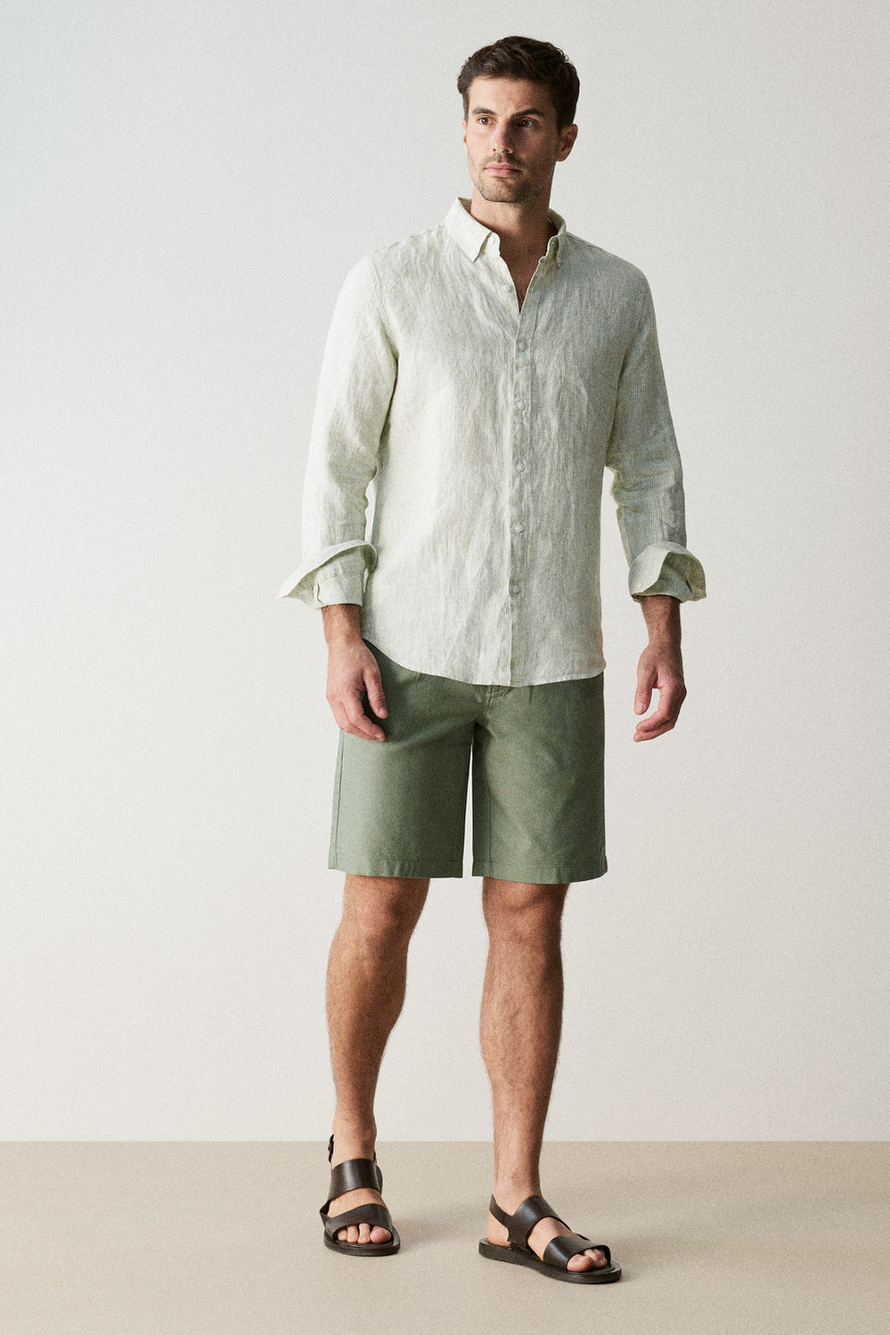 Regular Fit Textured Longline Short