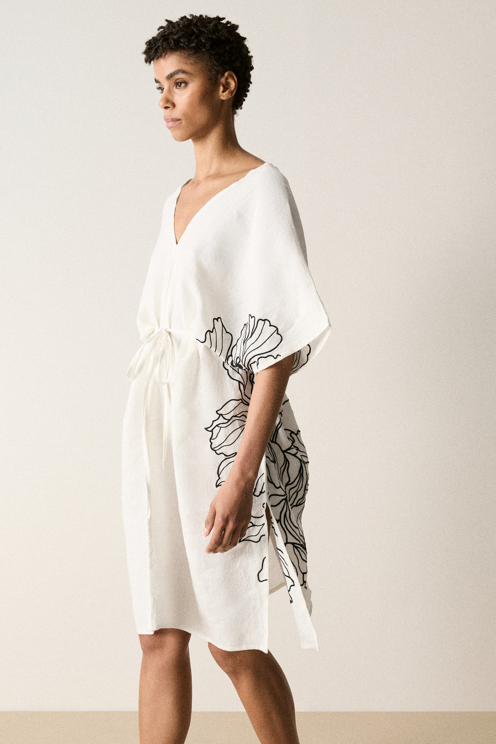 Linen Broderie Kaftan