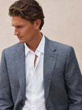 Regular Fit Yarn Dyed Cotton Linen Blazer