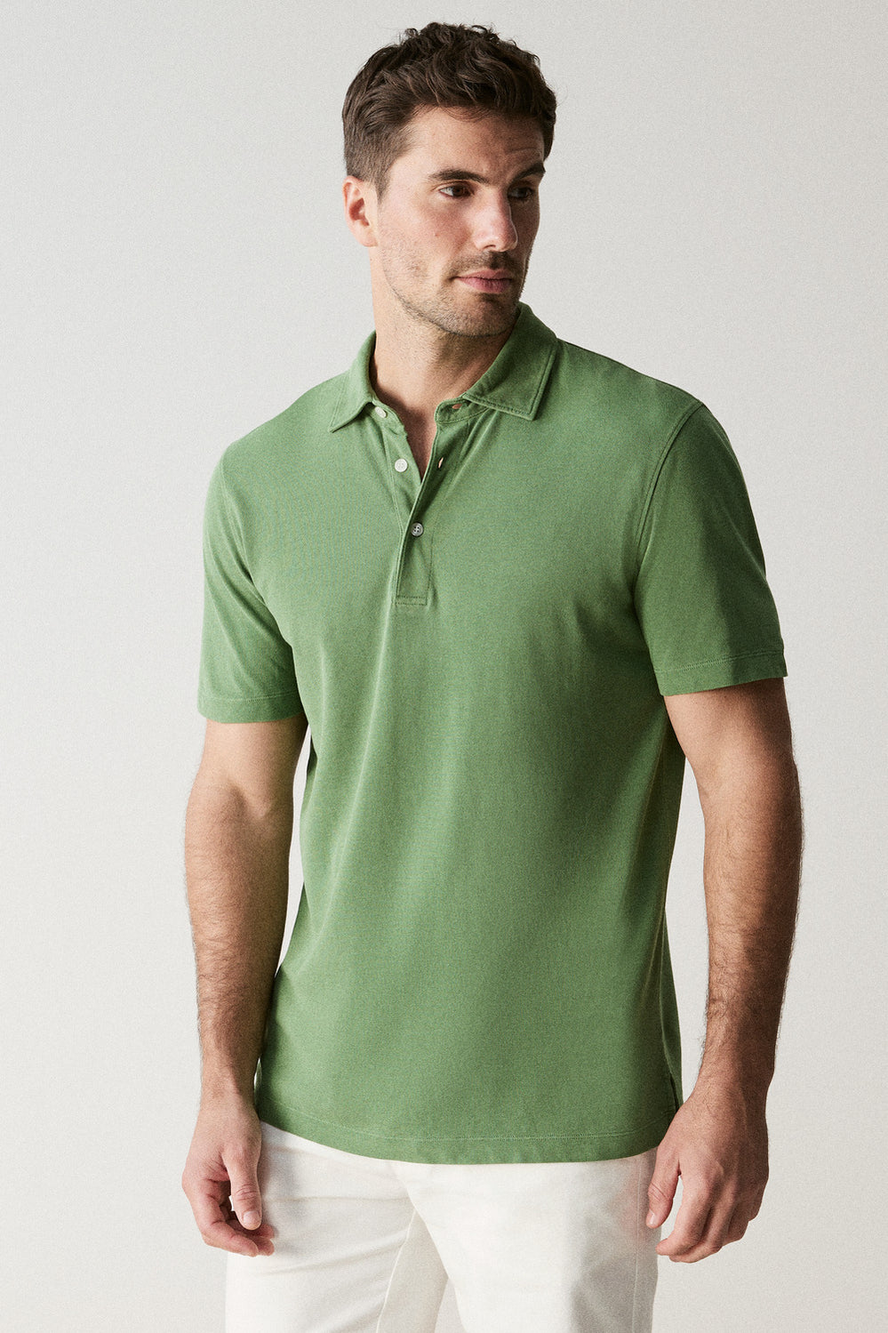 Garment Dyed Cotton Pique Polo