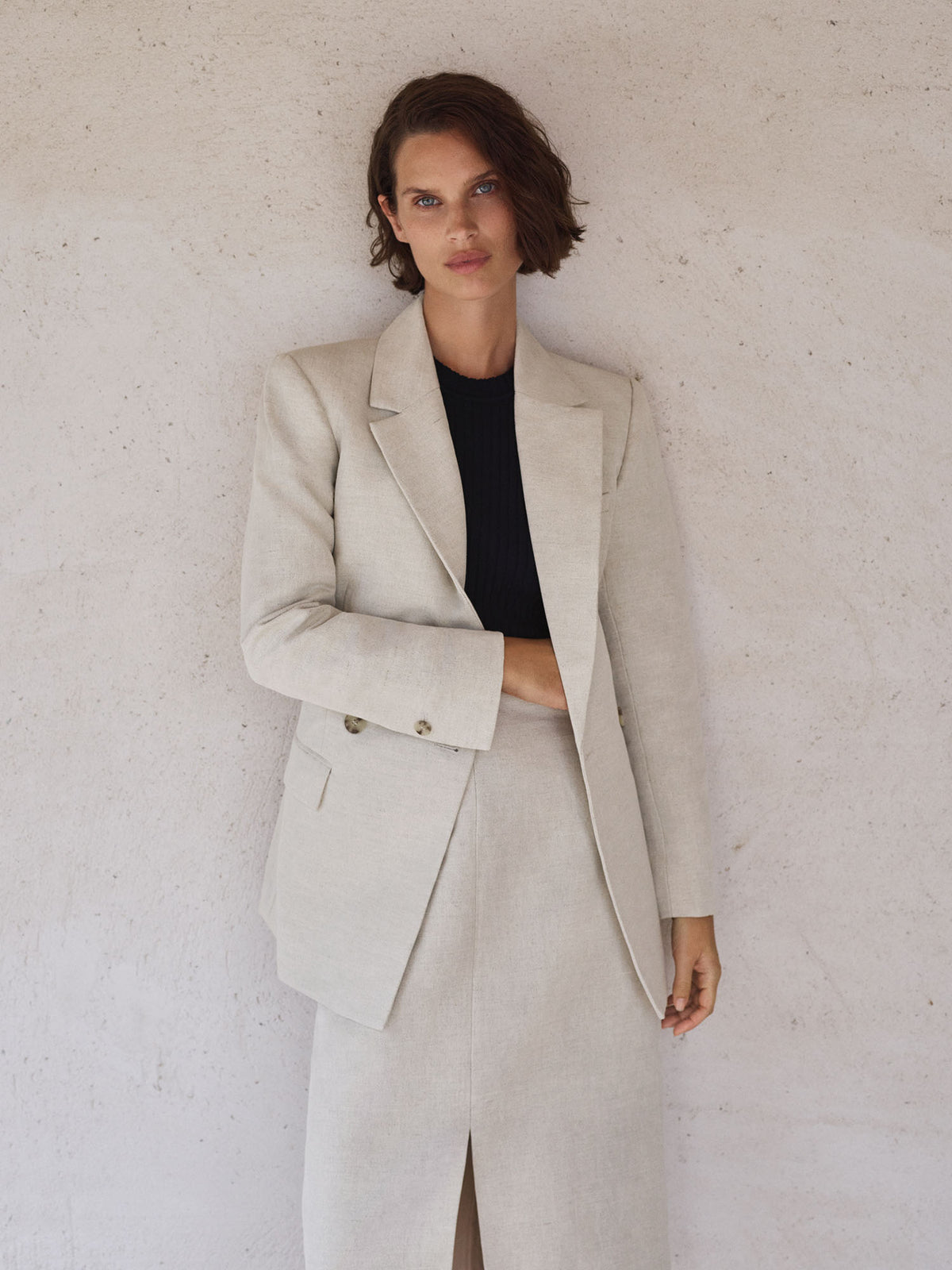 Italian Linen Cotton Basket Weave Blazer