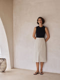 Italian Linen Cotton Basket Weave Skirt