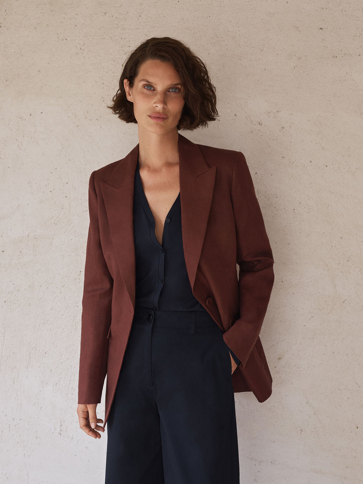 Linen Twill Single Breasted Blazer