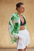 Linen Silk Floral Resort Shirt
