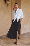 Lyocell A-Line Midi Skirt