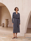 Modal Twin Stripe Shirt Dress