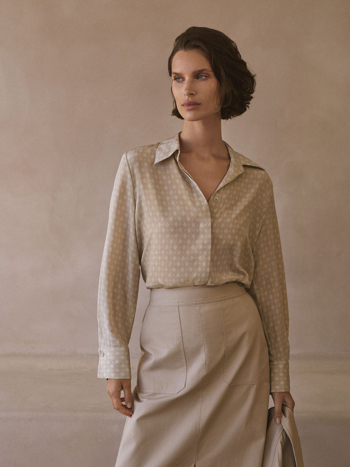 Silk Foulard Print Shirt