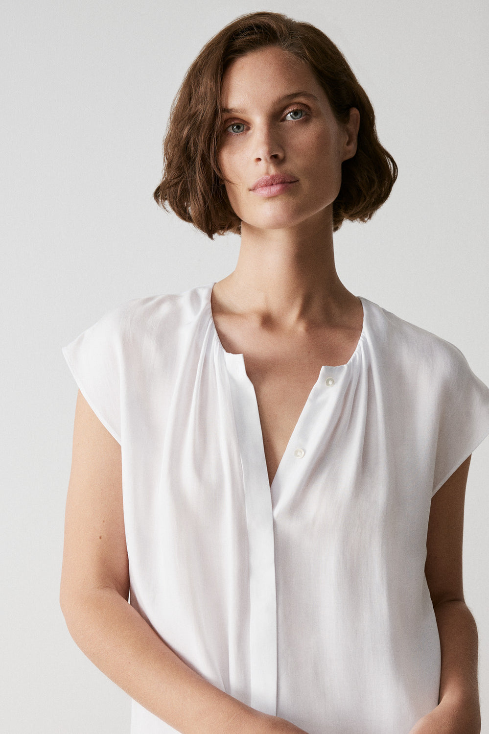 Modal Twill Gather Detail Blouse