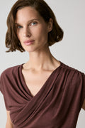 Draped Cap Sleeve T-Shirt