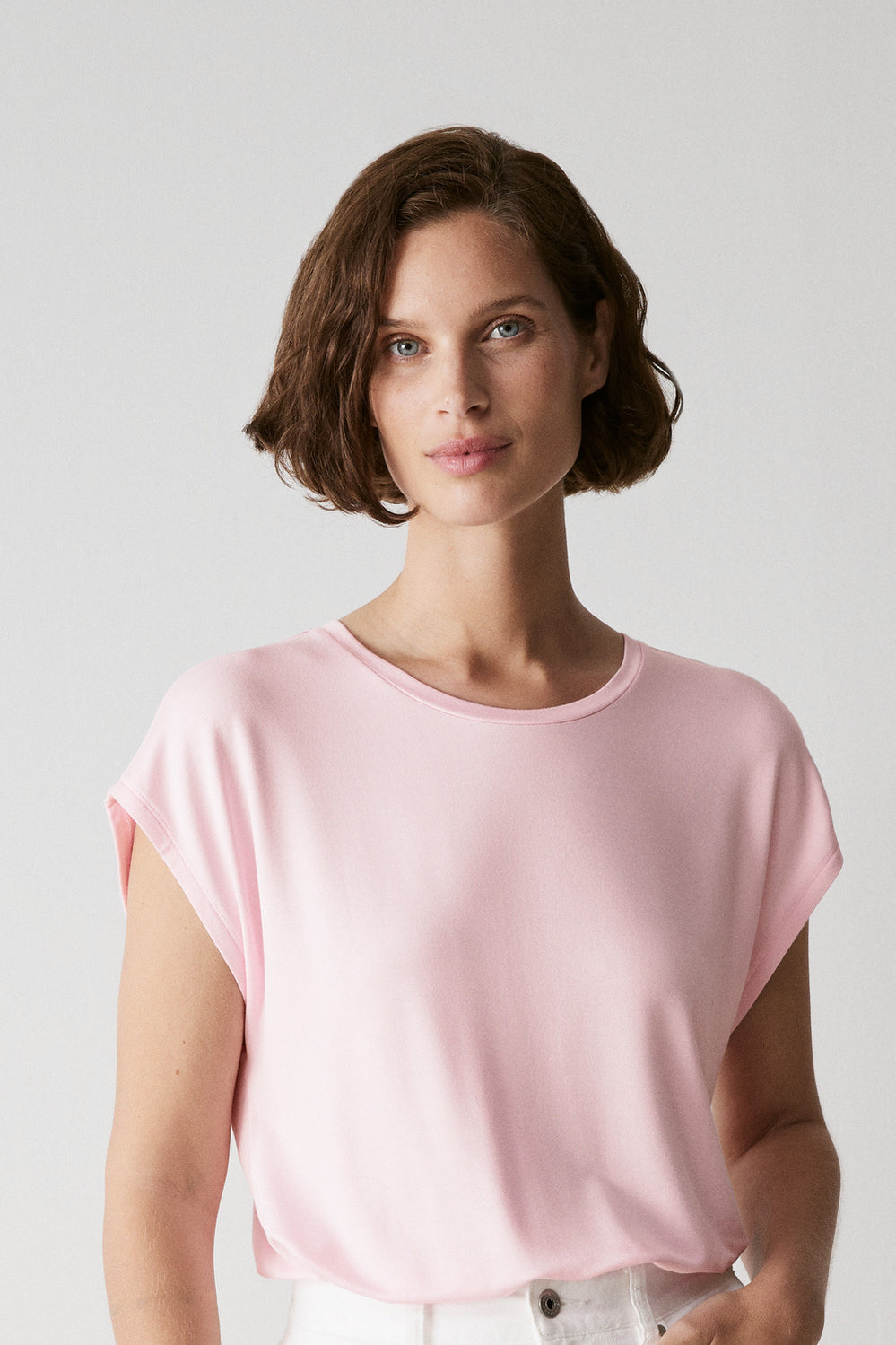 Terry Jersey Cap Sleeve T-Shirt