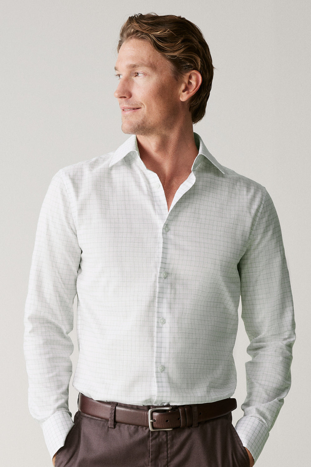 Tonal Grid Check Career Shirt