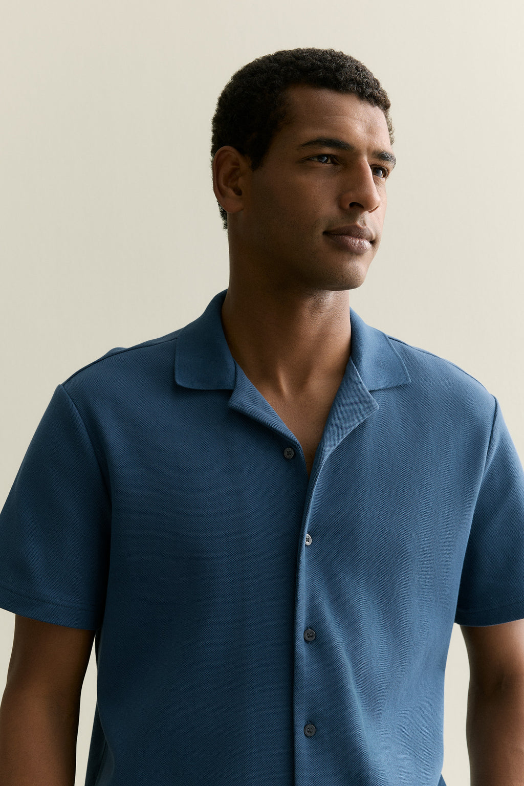 Regular Fit Cotton Blend Pique Shirt