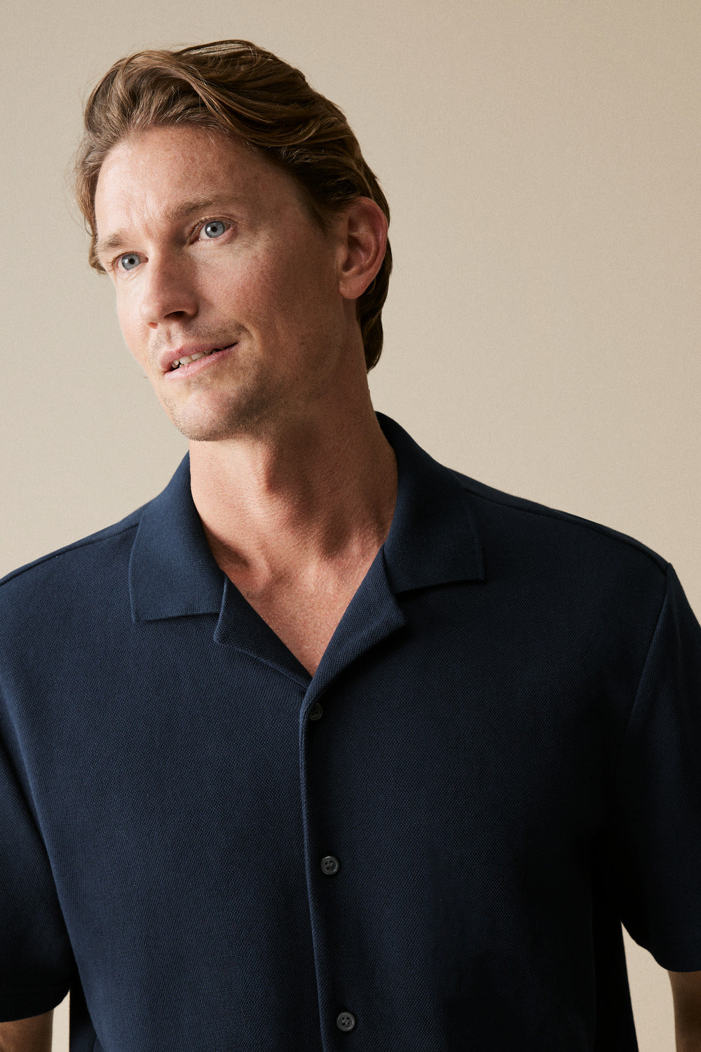 Regular Fit Cotton Blend Pique Shirt