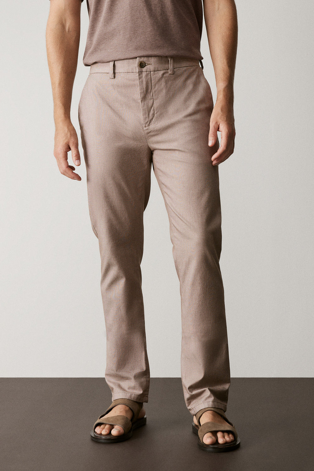 Regular Fit Yarn Dyed Cotton Dobby Chino