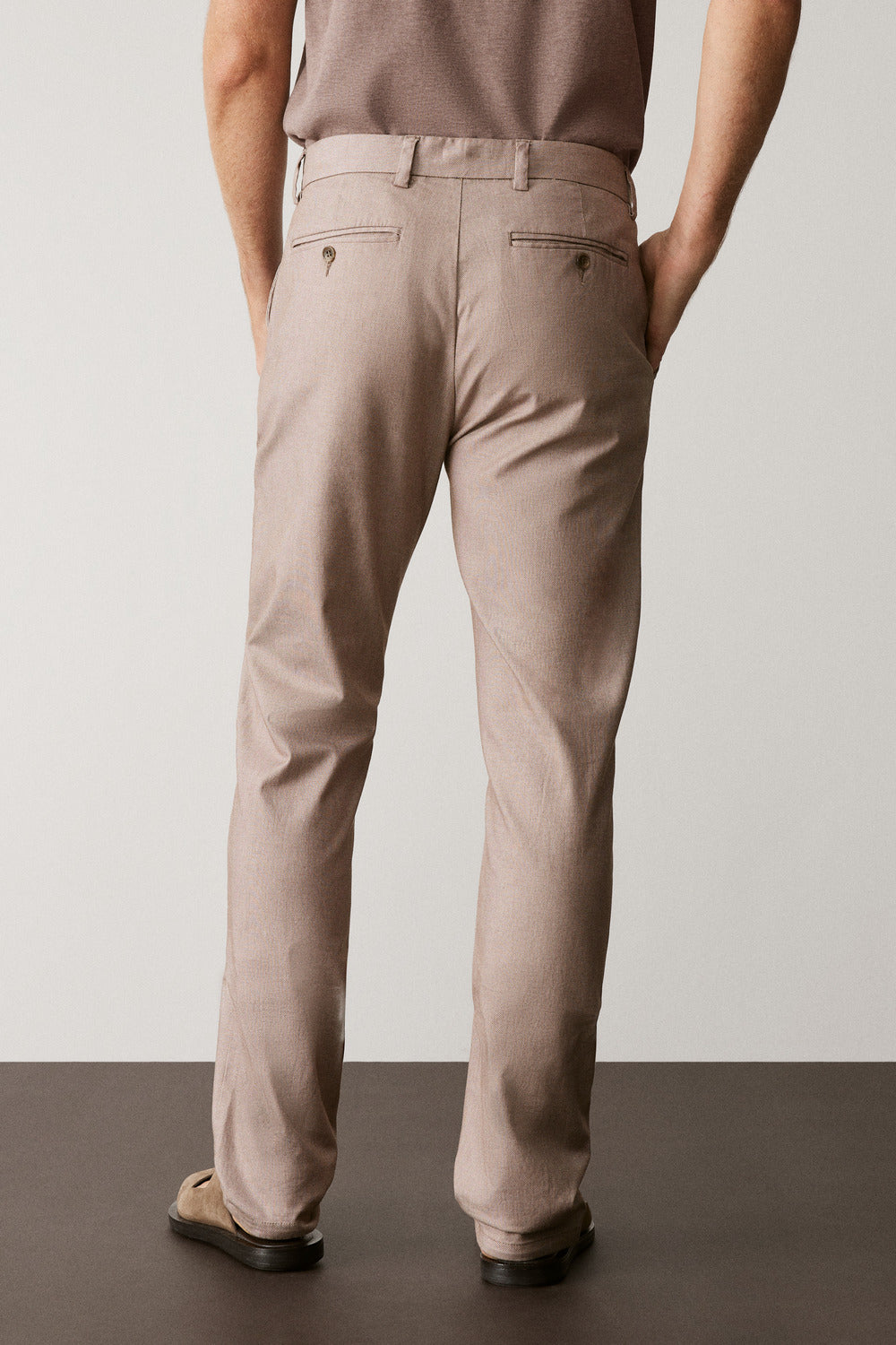 Regular Fit Yarn Dyed Cotton Dobby Chino