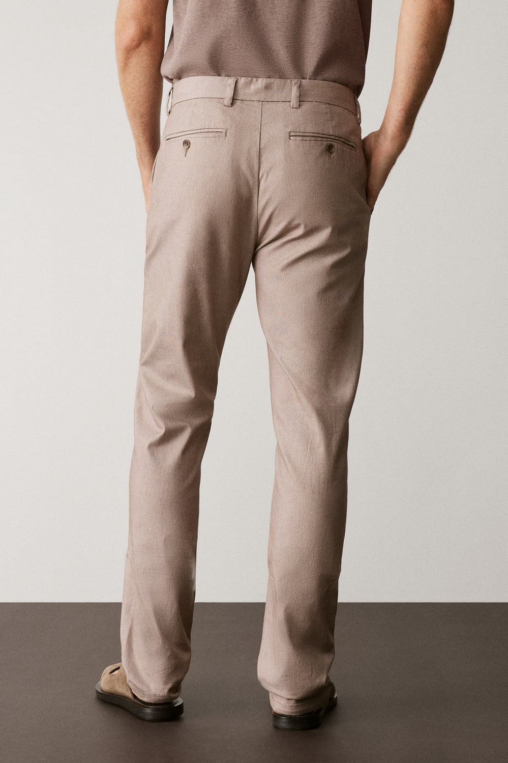 Regular Fit Yarn Dyed Cotton Dobby Chino