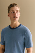 Cotton Jacquard Contrast Collar T-Shirt