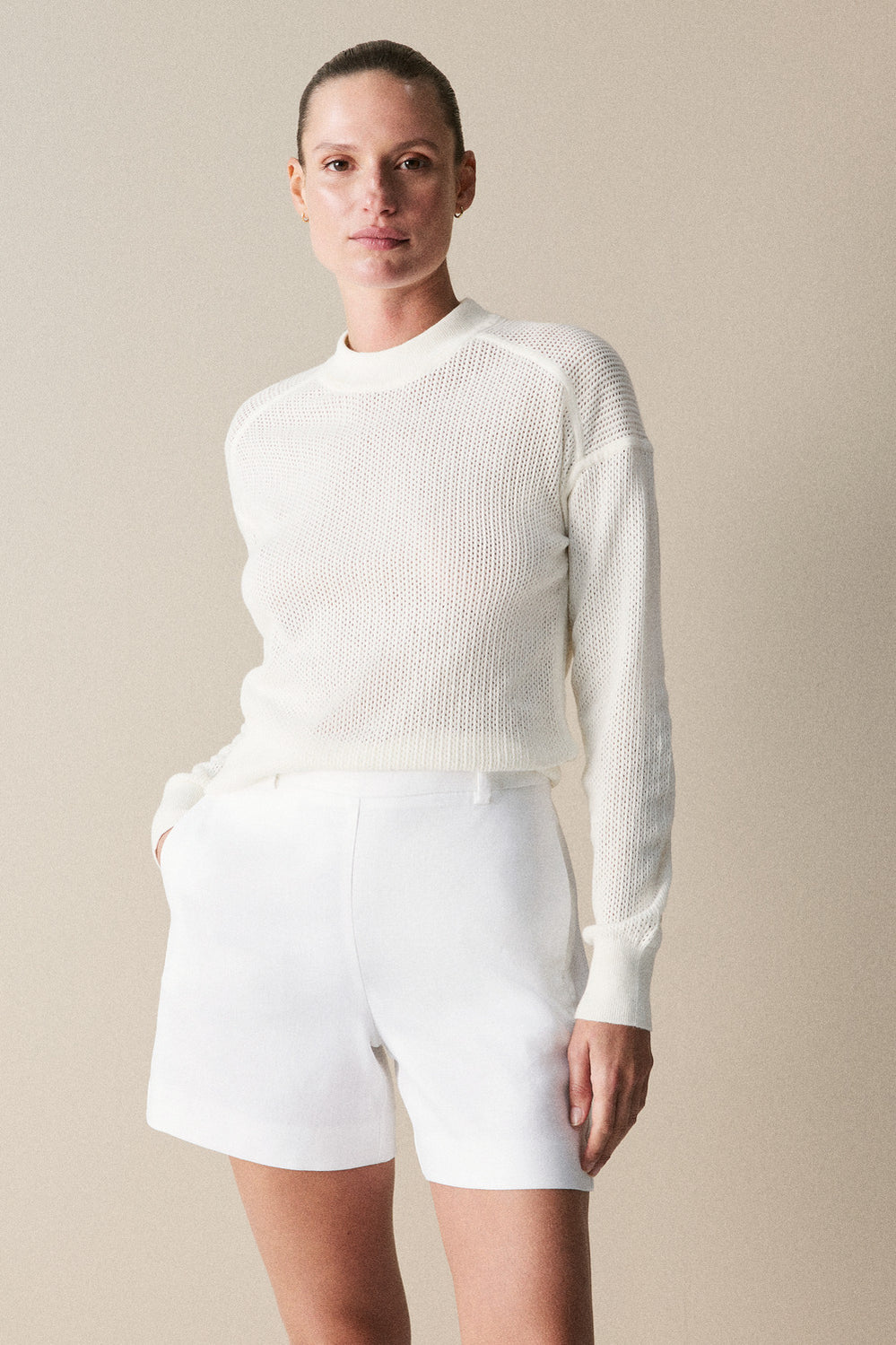 Cotton Cashmere Pointelle Knit