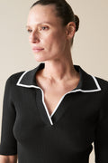 Cotton Rib Knit Polo