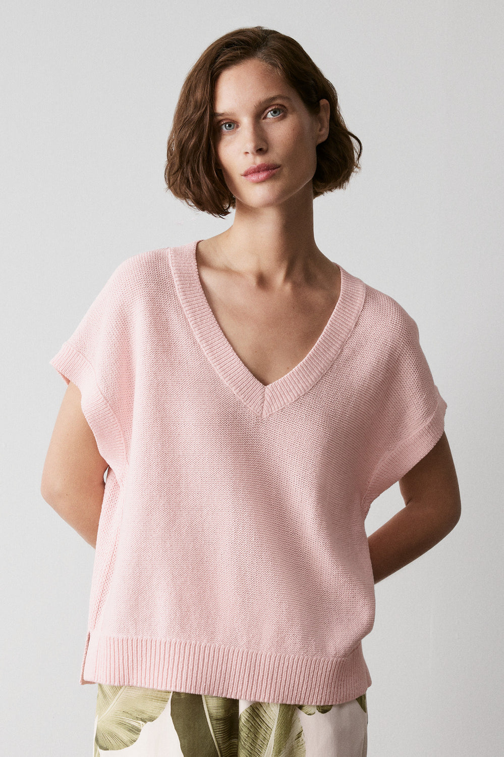 Mercerised Cotton Relaxed Knit T-Shirt