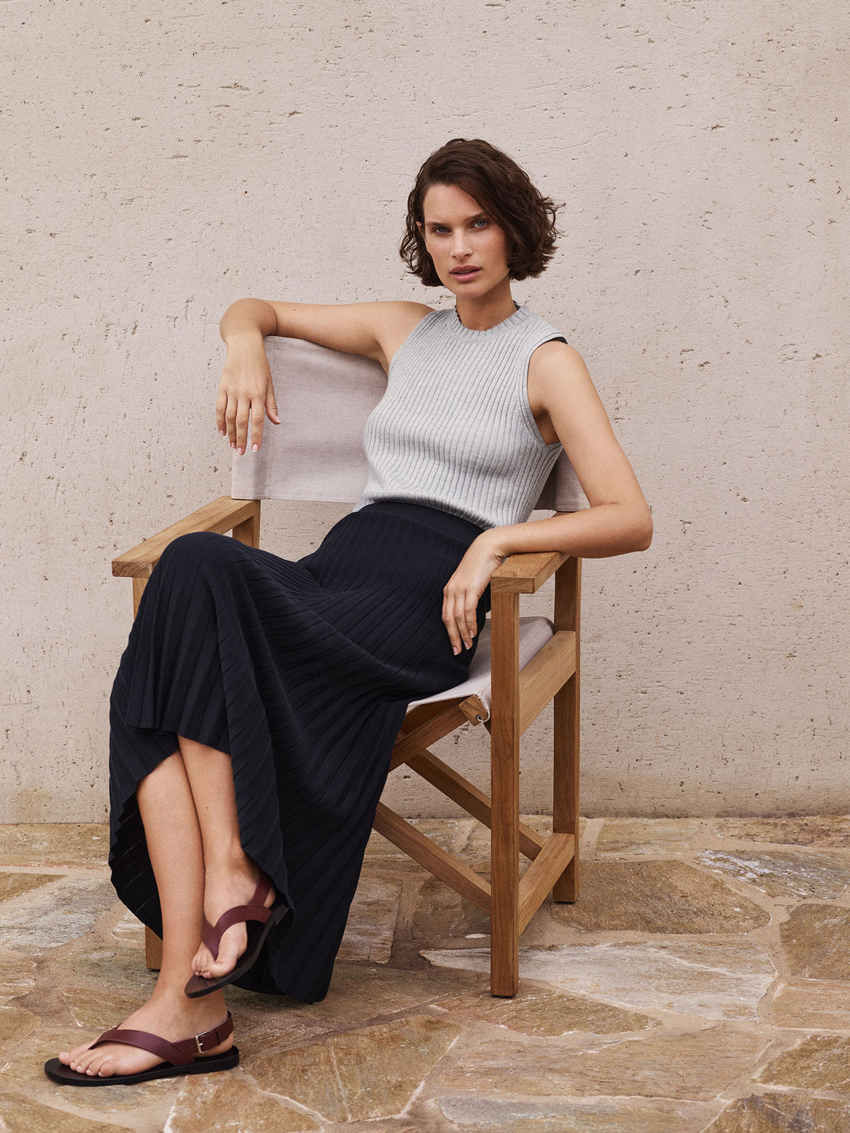 Merino Blend Knit Sleeveless Top