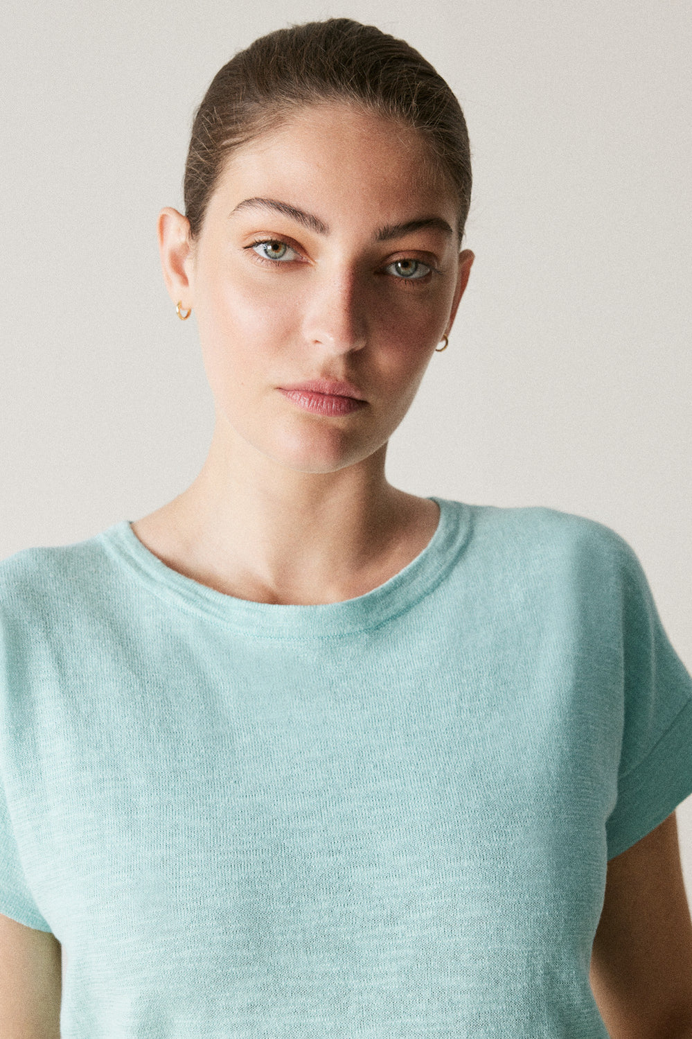Linen Cotton Relaxed Knit T-Shirt