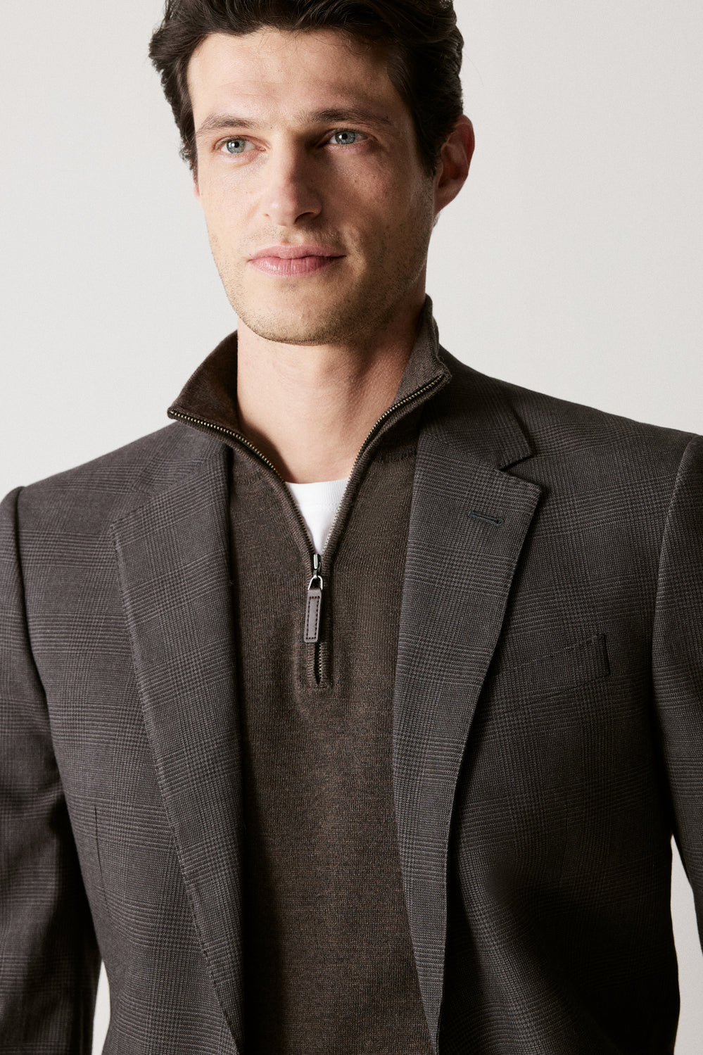 Tailored Fit Italian Prince Of Wales Check Blazer