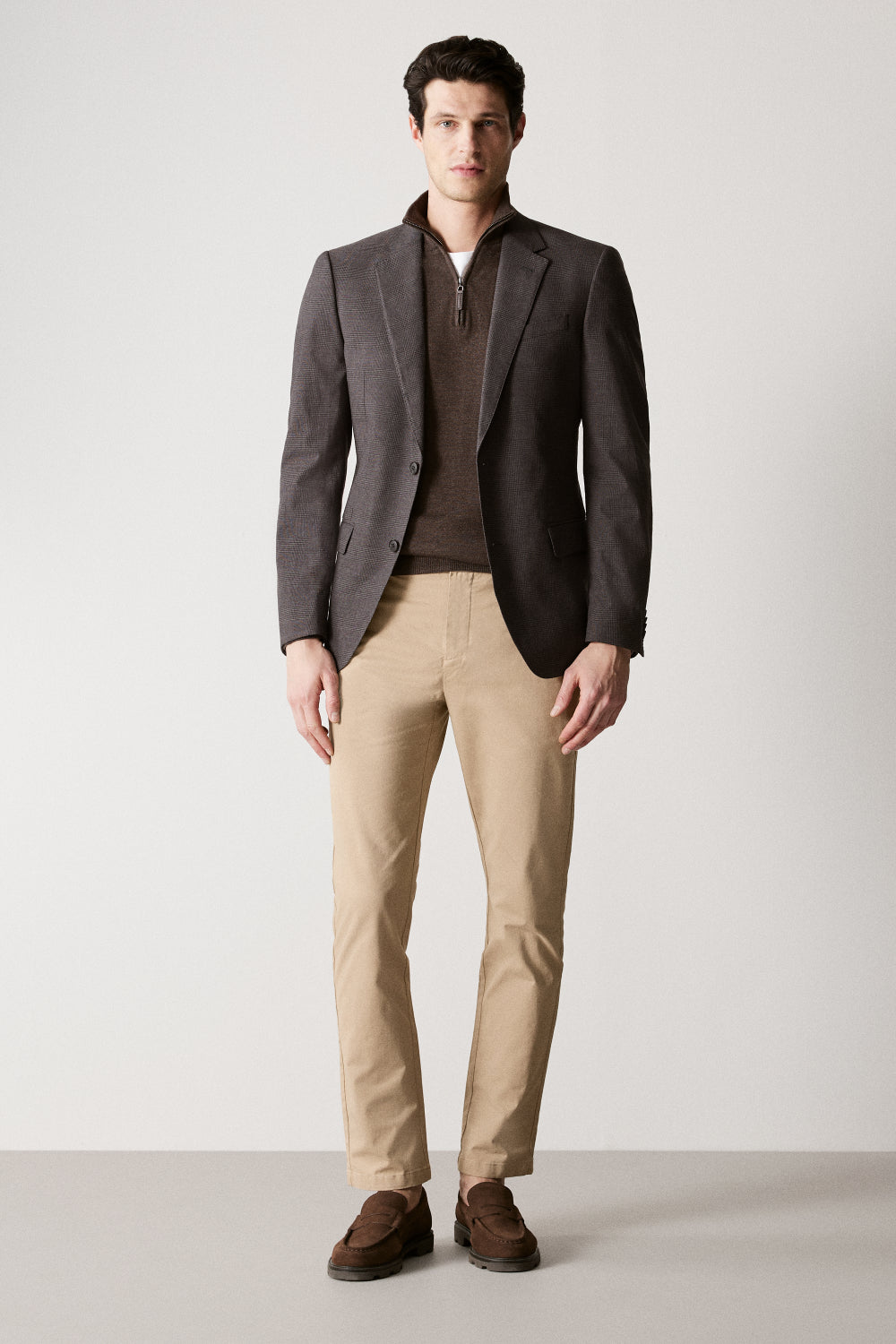 Tailored Fit Italian Prince Of Wales Check Blazer