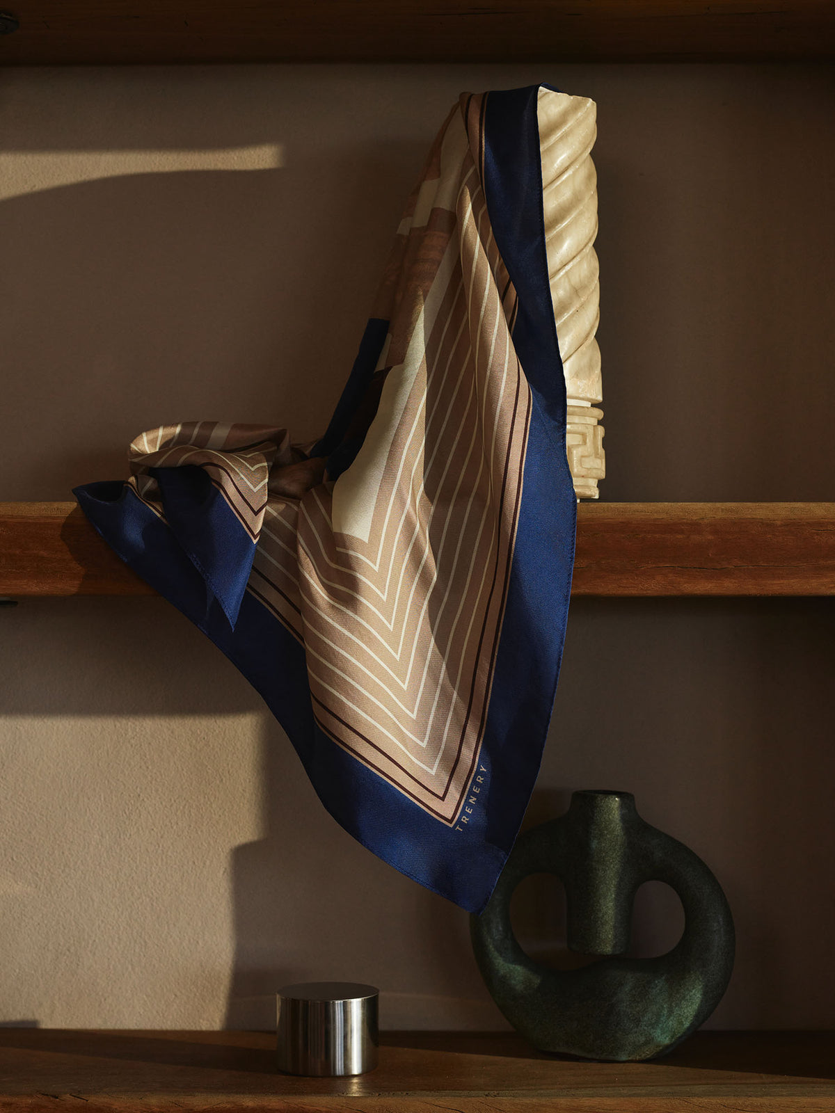 Silk Twill Abstract Print Scarf