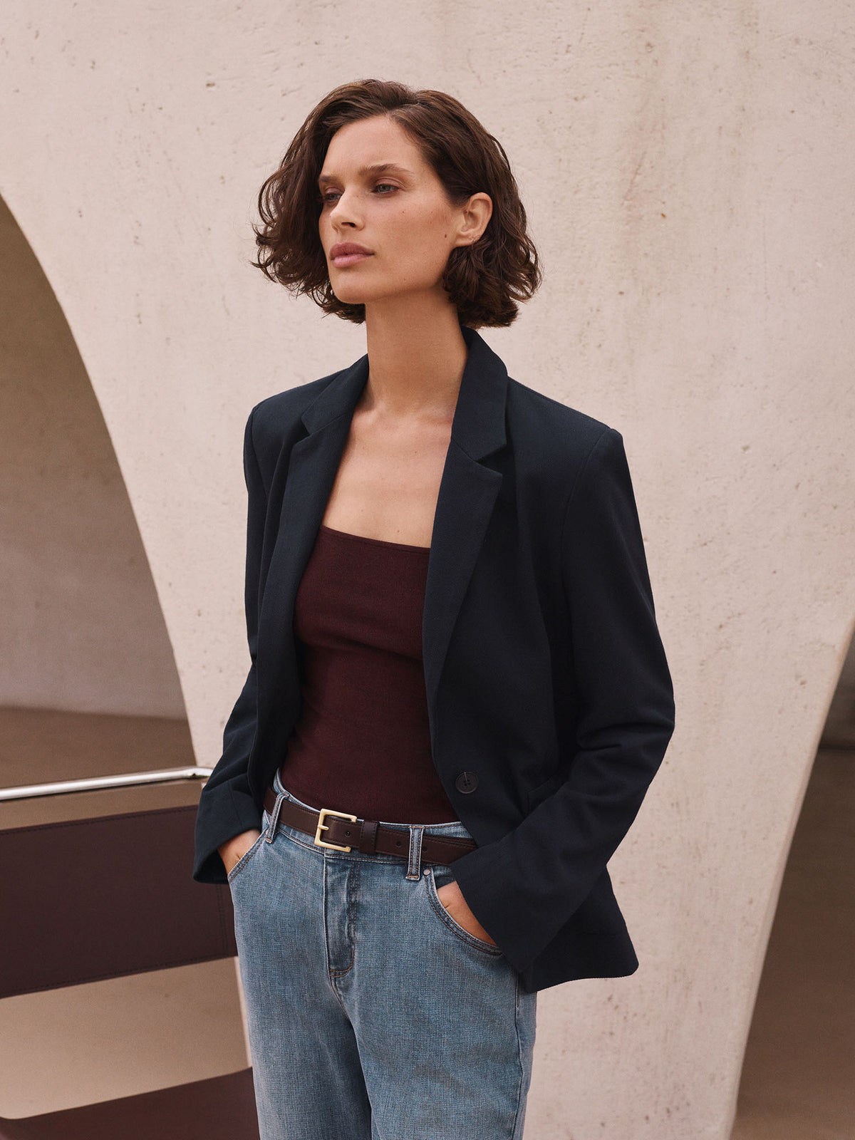 Cotton Modal Pique Blazer